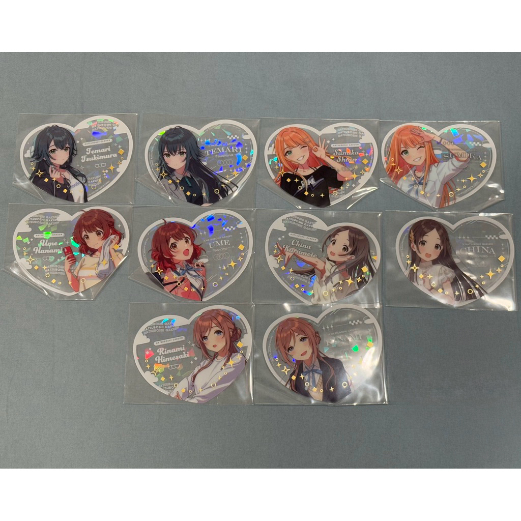 學園偶像大師 学マス Amiami 心形燙金透卡（月村手毬/紫雲清夏/倉本千奈/花海佑芽/姬崎莉波）