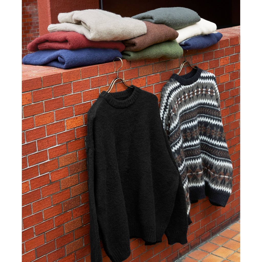 日本 MONO MART 基礎馬海毛圓領毛衣 寬鬆針織衫【PS中壢】