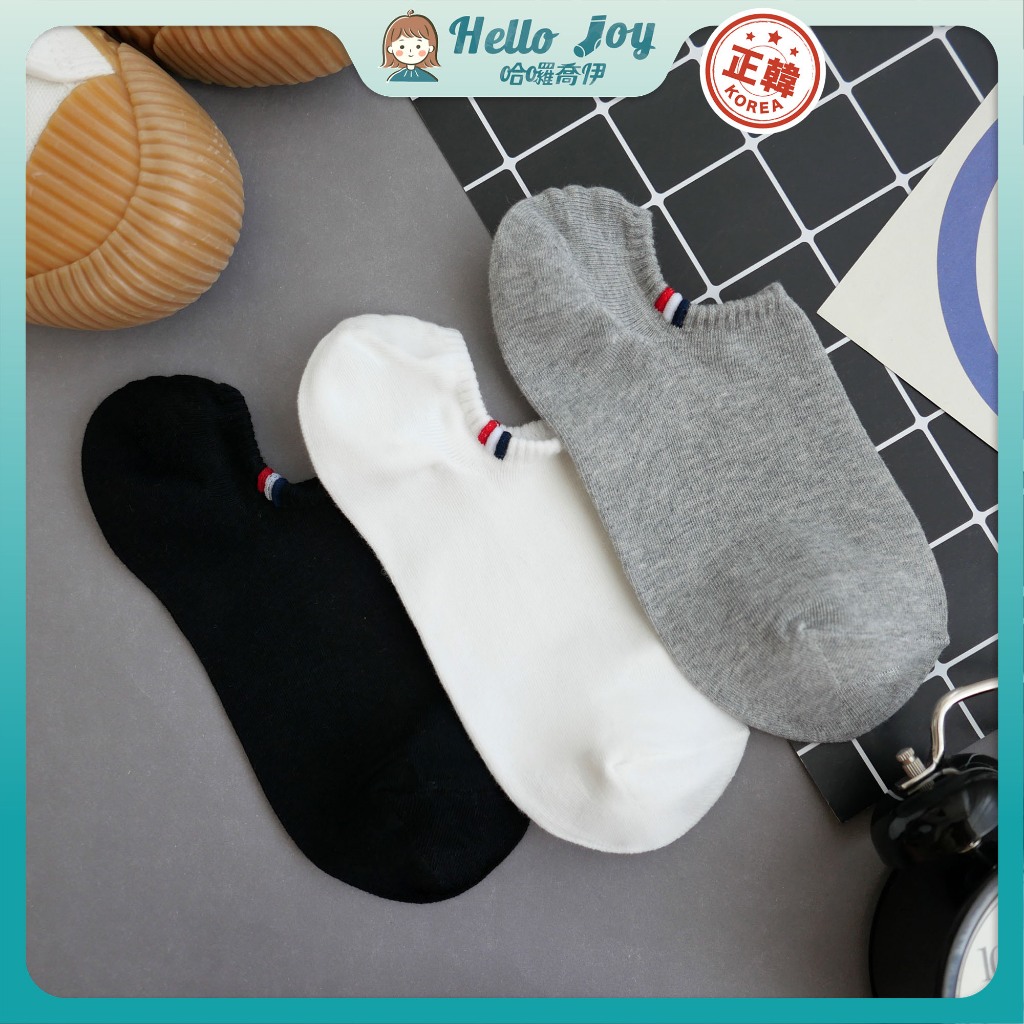 【哈囉喬伊】韓國襪子 紅白藍小圖加大男性隱形襪 現貨 加大男襪 船型襪 韓妞必備 正韓 短襪 韓襪 韓國襪 免運 M88