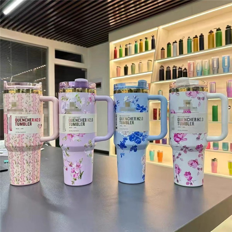 冬季新品🌸Stanley同款LoveShackFancy聯名杯✨40oz大容量車載杯 繁花蝴蝶結304保溫杯🛒送朋友禮物