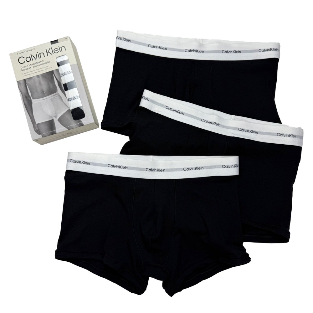 3件組 經典黑 盒裝內褲 CK內褲 短版 莫代爾  男內褲  Calvin Klein 四角褲 #1546