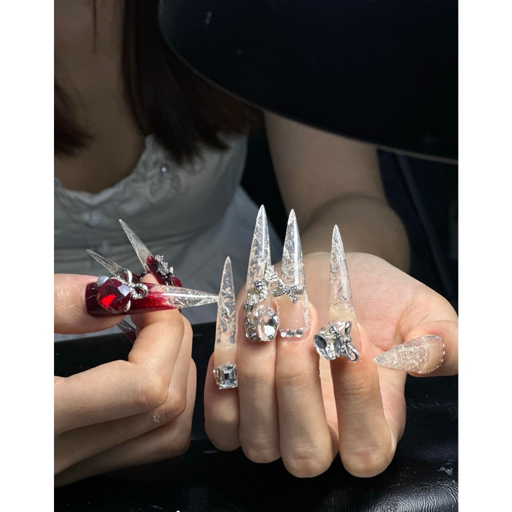 💌現貨隔日達💌純手工美甲 長尖款美甲 AB款美甲 琉璃美甲 鑽石美甲 爆閃美甲 碎冰冰美甲 個性美甲 光療美甲 穿戴甲