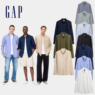 【Gap】 成人裝 純棉翻領長袖襯衫 多款規格任選 (734040&799592)