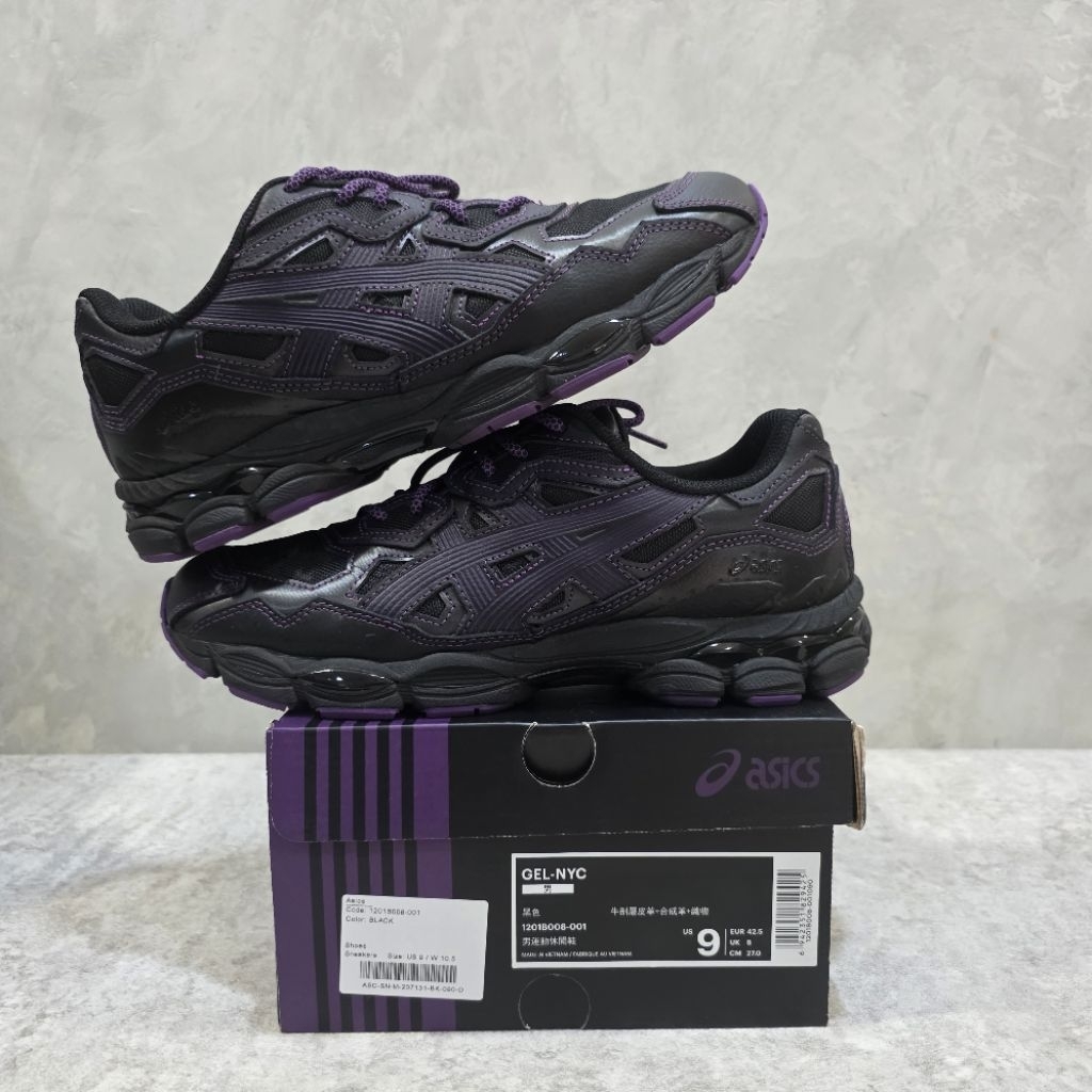[二手S級] US9 Asics Gel-NYC x Needles 黑紫 1201B008-001