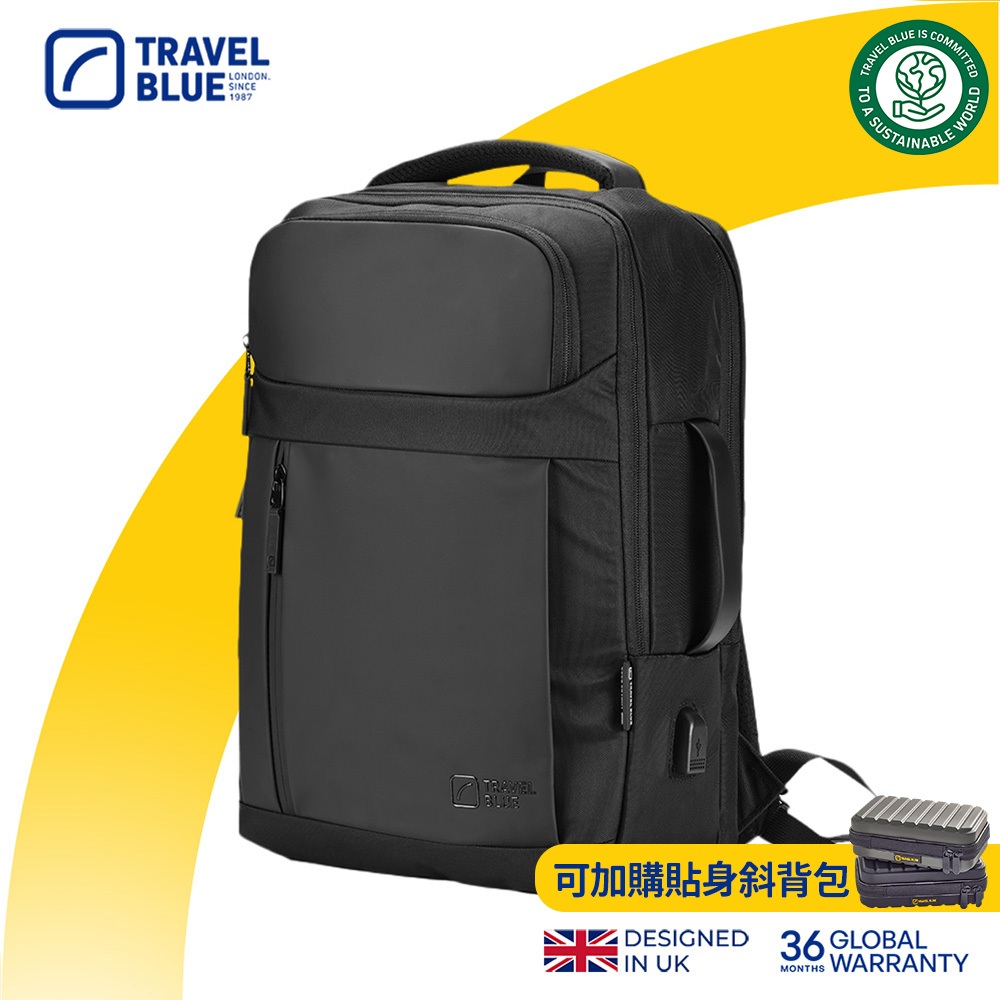 【Travel Blue 藍旅】極簡輕薄款背包 (後背包/筆電包/防水電腦包/雙肩包/商務背包)_TB3047