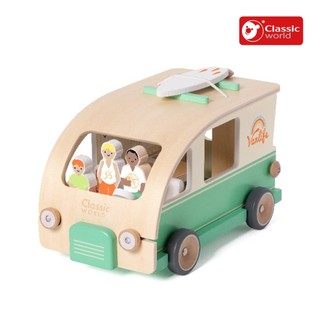 【德國 classic world 客來喜經典木玩】木樂露營冒險車/家家酒玩具