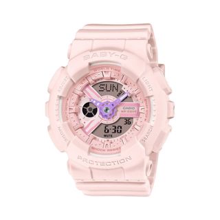 【CASIO 卡西歐】BABY-G 柔和色彩 俏皮可愛 雙顯錶款 粉 BA-110AH-4A 43.4mm