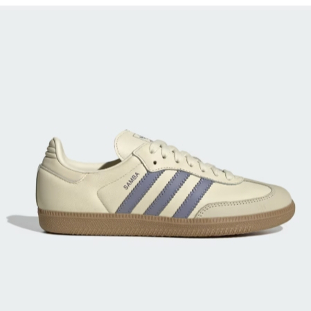 ADIDAS 愛迪達 Samba OG 皮革 休閒鞋 米藍 女款 穿搭 橡膠底 JS1362