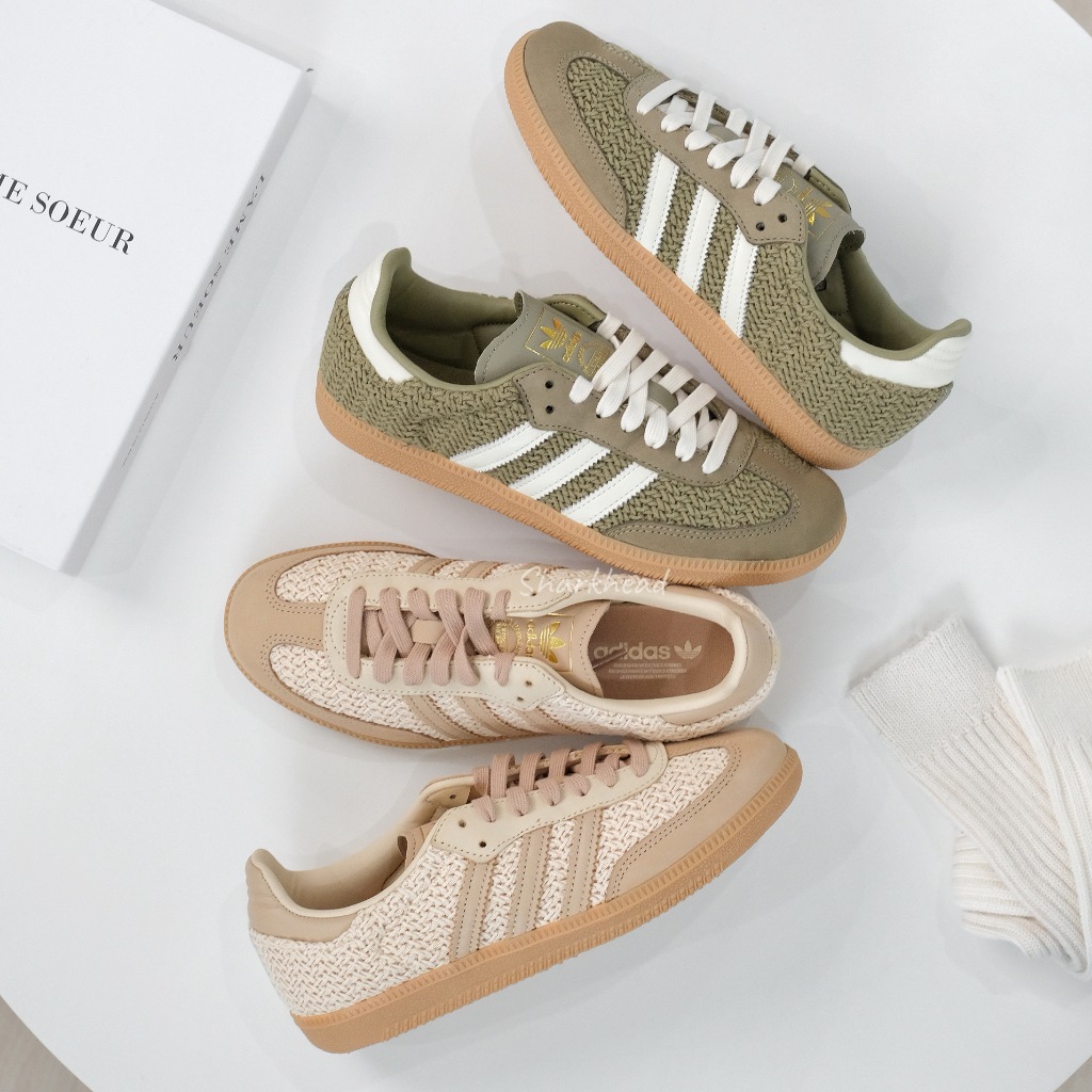 【Sharkhead】現貨 Adidas Samba OG Crochet 編織 奶茶 卡其 軍綠 綠 咖 JR9446