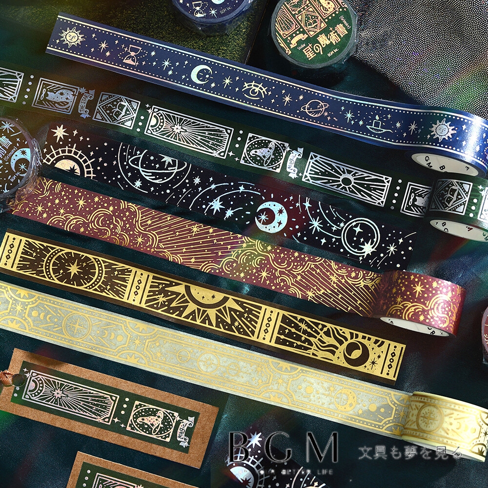 【莫莫日貨】日本進口 BGM 2025 9月新品 星辰魔法書系列 燙金 金箔 和紙膠帶 紙膠帶 (全6款)
