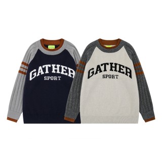 【OTIS】 【現貨速出】GATHER 撞色圓領 粗針織 毛衣 RETRO 寬鬆 OVERSIZE 街頭 OT172