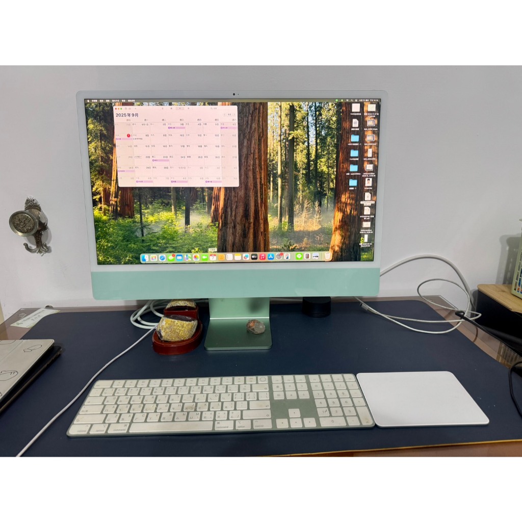 Apple iMac 24吋 2021 4.5K螢幕 M1晶片 8GB/512G 綠色 原廠台灣公司貨(有附盒)
