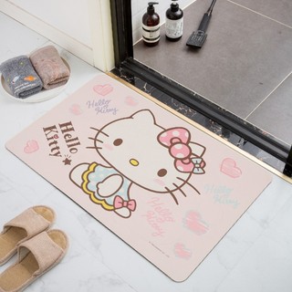 【夥拼MKT】三麗鷗正版授權吸水墊 高分子皮革軟式矽藻土地墊 hello kitty 防油防污超吸水矽藻土地墊 凱蒂貓
