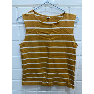 [二手女］Uniqlo條紋背心 黃色（S)