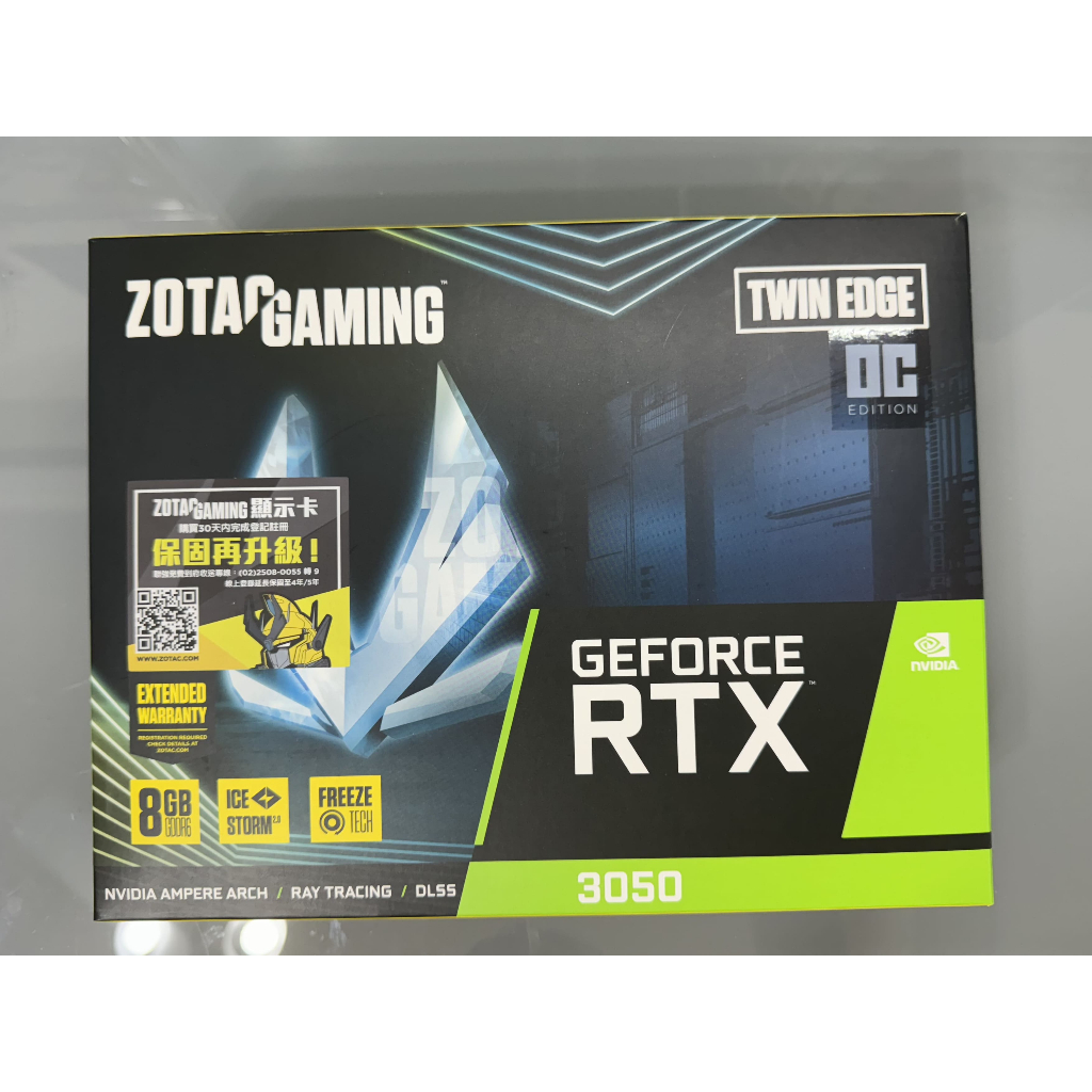 【二手】Zotac索泰 GAMING GeForce RTX 3050 ECO 8G 顯示卡｜完整盒裝｜已過保