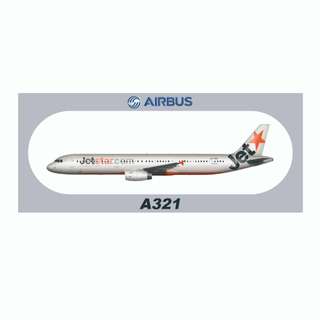 RBF現貨 JETSTAR A321 20x8.8CM STICKER 貼紙 S-R-321-VWX