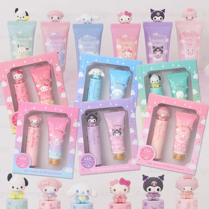 阿米購 日本 三麗鷗 香氛 保濕 護唇膏 潤唇 護手霜 禮盒 禮物 Kitty美樂蒂酷洛米大耳狗帕恰狗山姆酷企鵝彼安諾