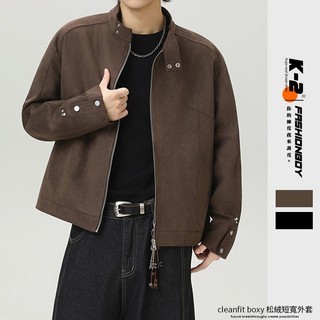 【K-2】cleanfit boxy 松絨 短寬 外套 短版 版型挺 簡約 素面 文青 韓系穿搭 氣場【JHJ5819】