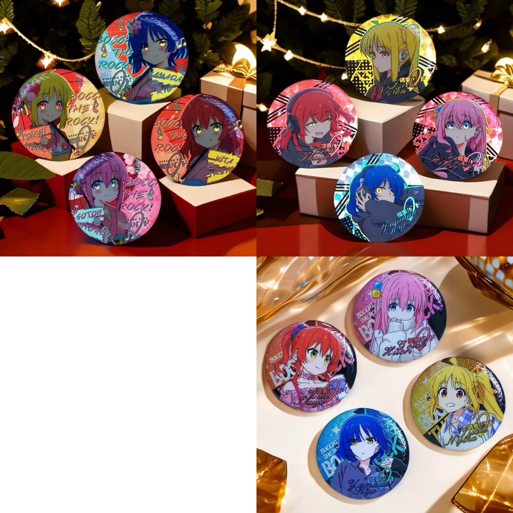 ⚡️J⚡️【現貨】孤獨搖滾 58mm 銀蔥雙閃徽章 後藤一里 山田涼 伊地知虹夏 喜多郁代 小孤獨