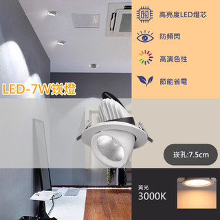 【EDDY💡-V255S】COB-7W 7.5公分象鼻崁燈 附專用驅動 採用OSRAM LED 全電壓 保固一年
