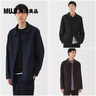 【MUJI 無印良品】男吉貝木棉混厚織斜紋外套