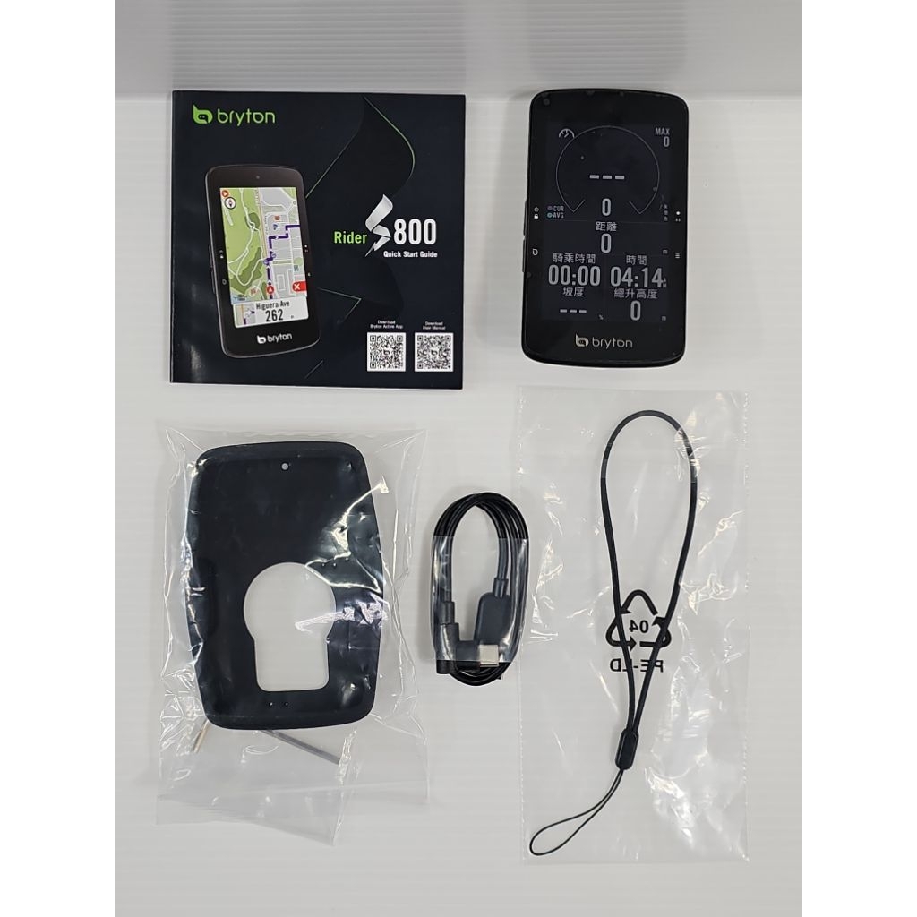 展示機出售 Bryton Rider S800E GPS 彩色觸控螢幕碼錶 導航路線碼表 中文碼錶 附保護套綁繩充電線