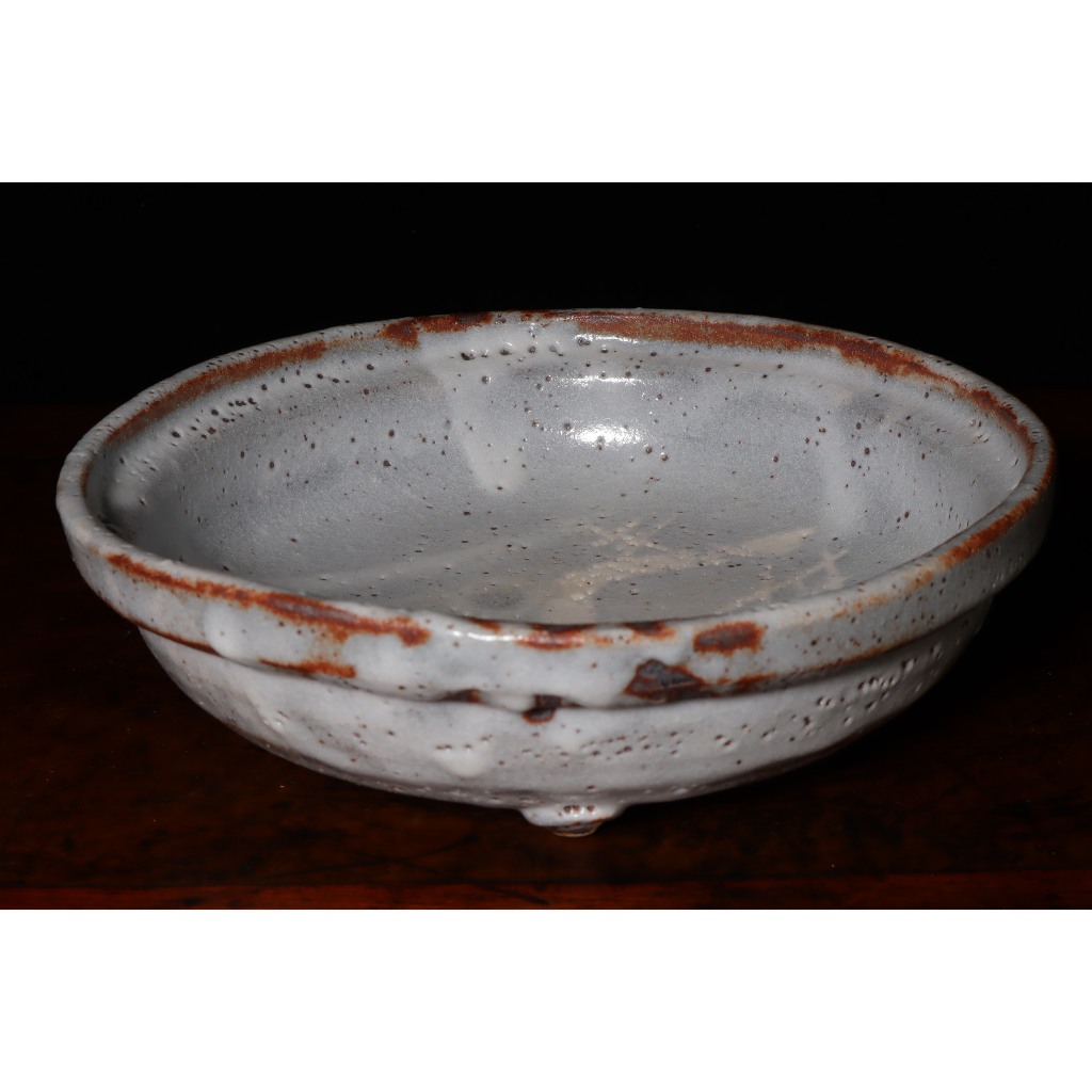 《部町》日本 桔梗屋窯 五代桑原小三郎 志野三ツ脚 菓子鉢｜抹茶 茶道具 茶道 花道 花藝 神社 京都 古董 茶碗 茶杯