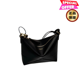 Loewe 亮面納帕小牛皮 Puzzle Fold Pouch包 黑色