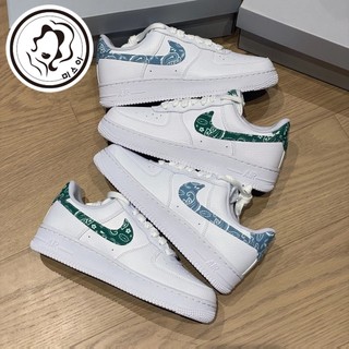 NIKE AIR FORCE 1 AF1 變形蟲 腰果花 全白 白 黑 藍 綠 灰