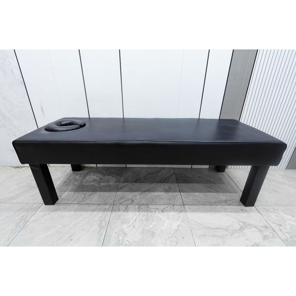 /勿下單 推薦 ★ 黑色皮革按摩床 美容床 護膚床 推拿床 美業工作室 按摩店 台北 中壢 新北 二手家具【避風港】