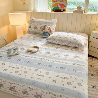 「chili」 牛奶絨 三件套 兔兔 碎花 小碎花 枕頭套 床包 床單 保暖 枕頭套 法蘭絨 雙人床 加大雙人 雙人床