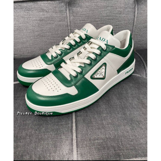 【 Ploutos Boutique 】 PRADA 新款 金屬三角LOGO 漆皮革運動鞋 男鞋 鞋子