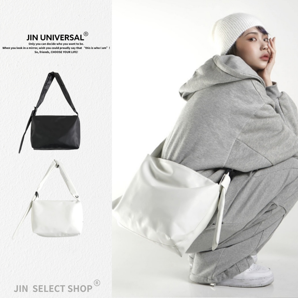 【JIN】現貨! 🇰🇷韓國 JIN UNIVERSAL 軟皮革造型背帶斜跨包 側背包 手提包
