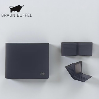 *【寧寧精品】台中35年皮件店 BRAUN BUFFEL 小金牛默瑟-II系列中間翻短夾 BF384-317 新男短夾