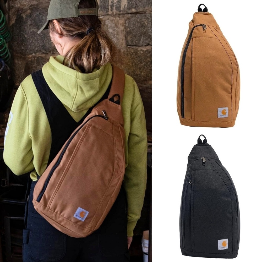 Carhartt卡哈特 美國版防水尼龍斜背包 多層收納單肩包 工裝輕巧側背書包 耐用單車胸包 滑板後背包B0000510