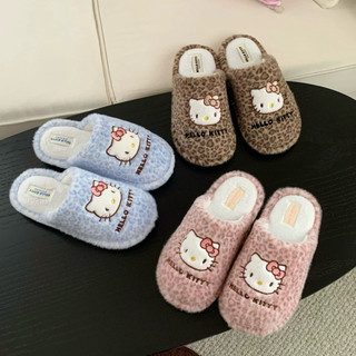 𝐌𝐇𝐒𝐇𝐎𝐏預購｜正版聯名豹紋Hello kitty毛絨拖鞋室內拖鞋 秋冬保暖拖鞋