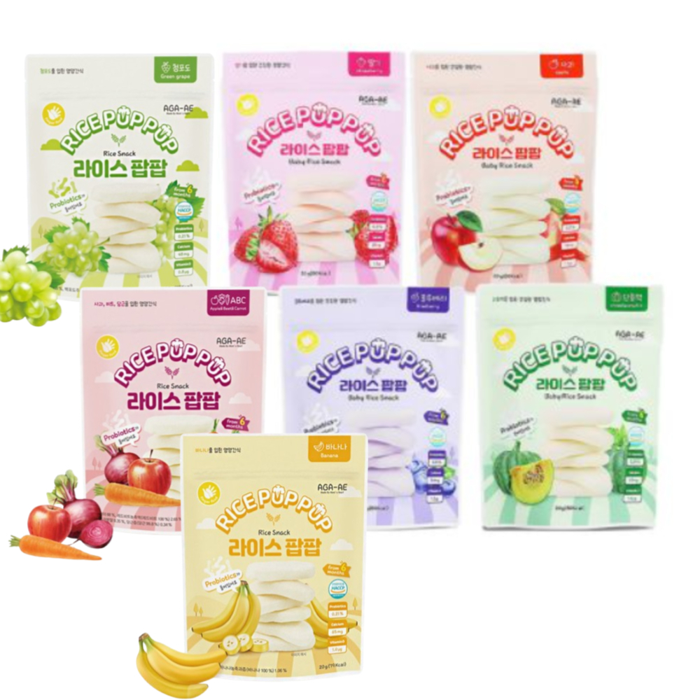 韓國AGA-AE 益生菌寶寶米餅(蘋果/草莓/藍莓/南瓜/青葡萄/香蕉/ABC)