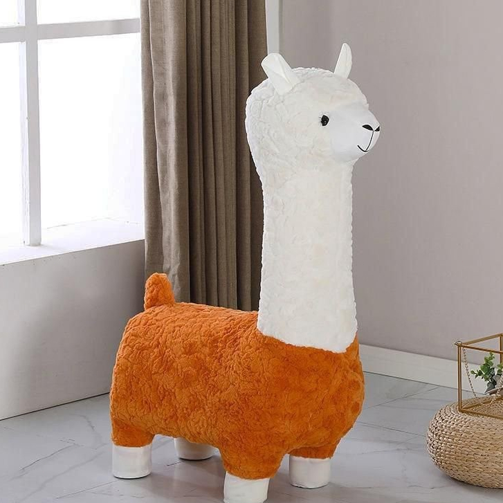 🌸桃裏🌸動物椅凳座椅 羊駝凳 動物椅 卡通換鞋凳 羊駝娃娃 草泥馬娃娃 羊駝 沙發凳家居生活用品