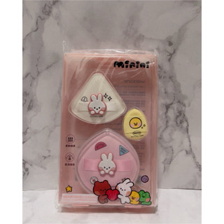 ~全新~ Line Friends minini 棉花糖粉撲 3入組 粉色 屈臣氏 乾濕兩用 粉撲 外殼 手指粉撲