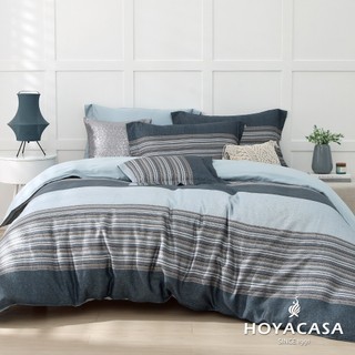 HOYACASA 60支銀纖維抗菌天絲兩用被床包組｜晴藍天際｜(雙人/加大/特大)