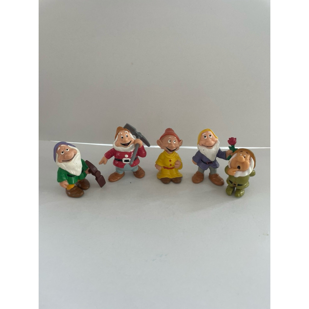 二手 迪士尼 Disney 白雪公主與七個小矮人 小矮人 島蛋鬼 小迷糊 瞌睡蟲 玩具公仔-5個
