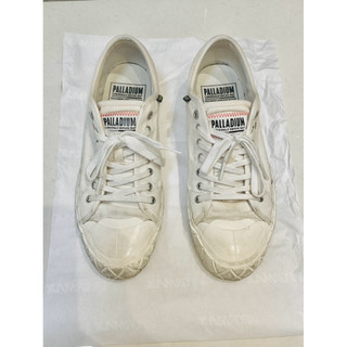法國 Palladium 77014 經典款 白鞋 低筒 素色白色帆布鞋 尺碼US10.5 休閒鞋 鬆餅鞋 二手鞋子
