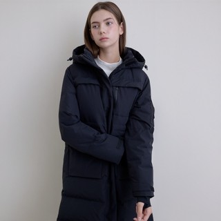 GIORDANO 女裝防潑水連帽長版鵝絨外套 Two Mile Wear系列 05375633