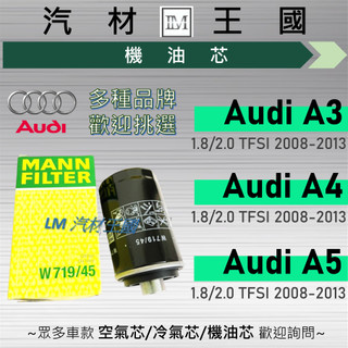 【LM汽材王國】機油芯 A3 8P 2008-2013年 1.8TFSI 2.0TFSI 機油濾芯 AUDI 奧迪