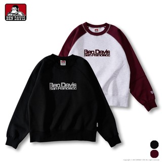 【BEN DAVIS】CENTER LOGO RAGLAN CREW 復古 70’s 版型 拉格蘭大學T 2色