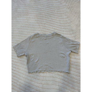 🫧sunshine clothes🫧灰白色短版木耳邊上衣S號