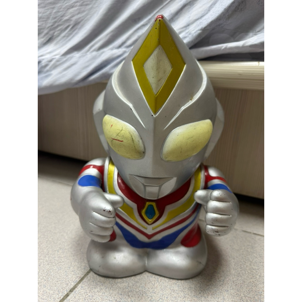 小光玩具 Yutaka 1998出品 超人力霸王 帝納 戴拿 27.5公分大存錢筒 大儲金膠 奧特曼 鹹蛋超人
