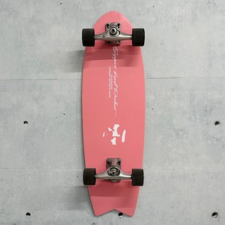 TARGET SKATE SURF SKATEBOARD沖浪滑板/ 簡約字樣logo人臉印花 /32吋（粉紅）