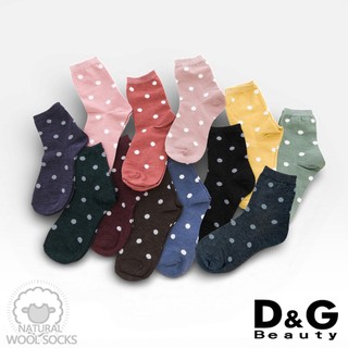 【D&G BEAUTY】D&G羊毛點點襪-D550 中筒襪
