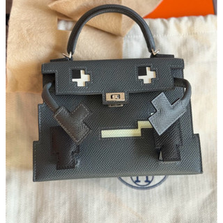國外🐴愛馬仕 hermes kelly doll picto 馬賽克娃娃 H0 霧霾灰 銀釦 W刻
